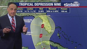 Tropical Depression 9 expected to strengthen