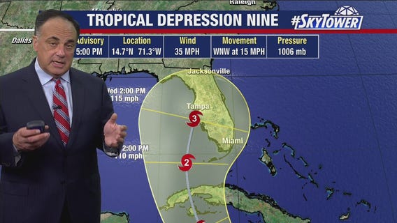 Tropical Depression 9 expected to strengthen
