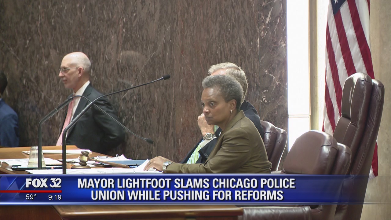 Mayor Lightfoot slams Chicago police union while pushing for reforms