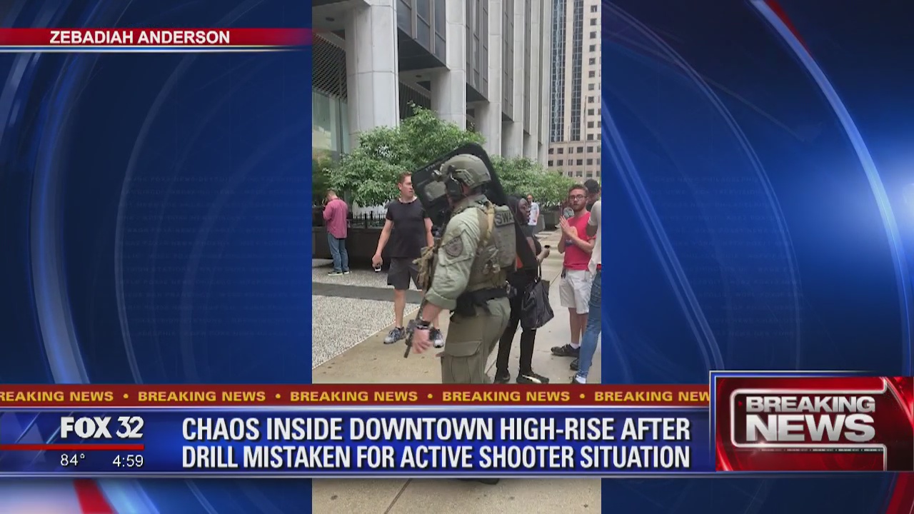 Workers panic as Chicago police respond to active shooter drill in the Loop