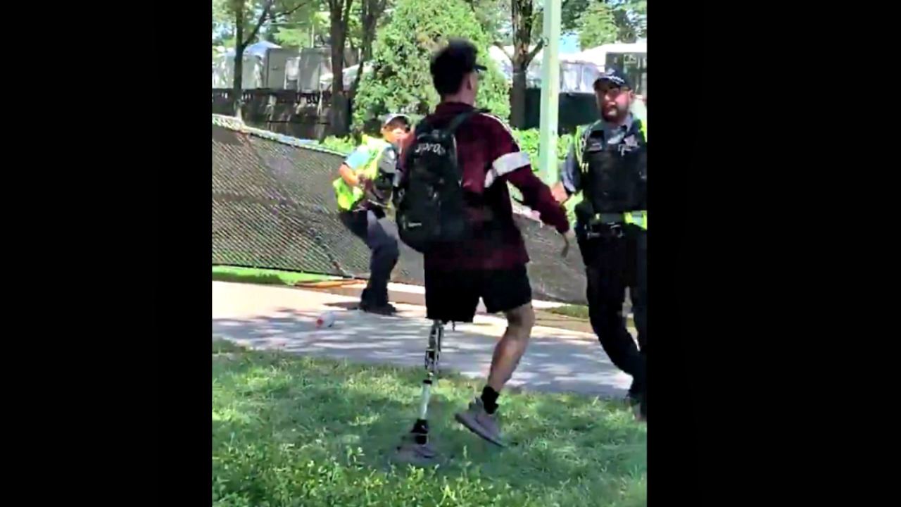 Male with prosthetic leg stopped by police while allegedly storming Lollapalooza gates