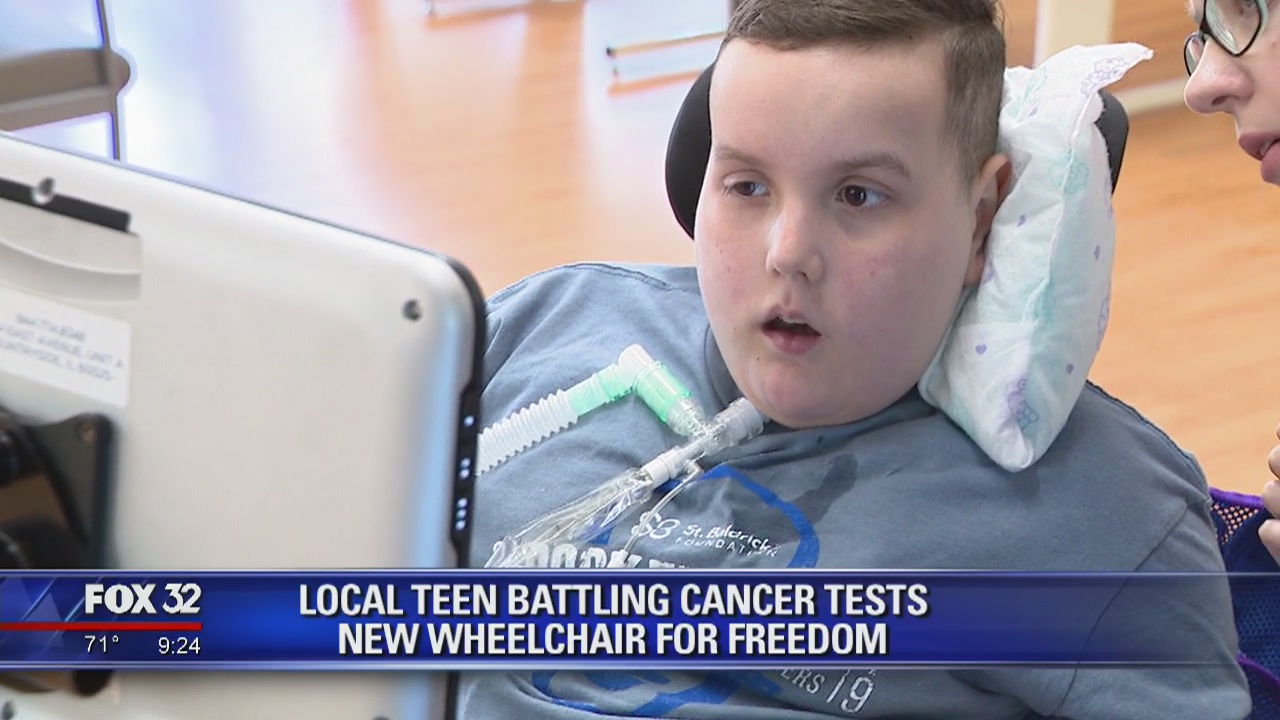 Chicago area teen battling cancer tests new wheelchair for freedom