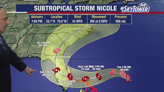 Monday evening's tropical weather forecast