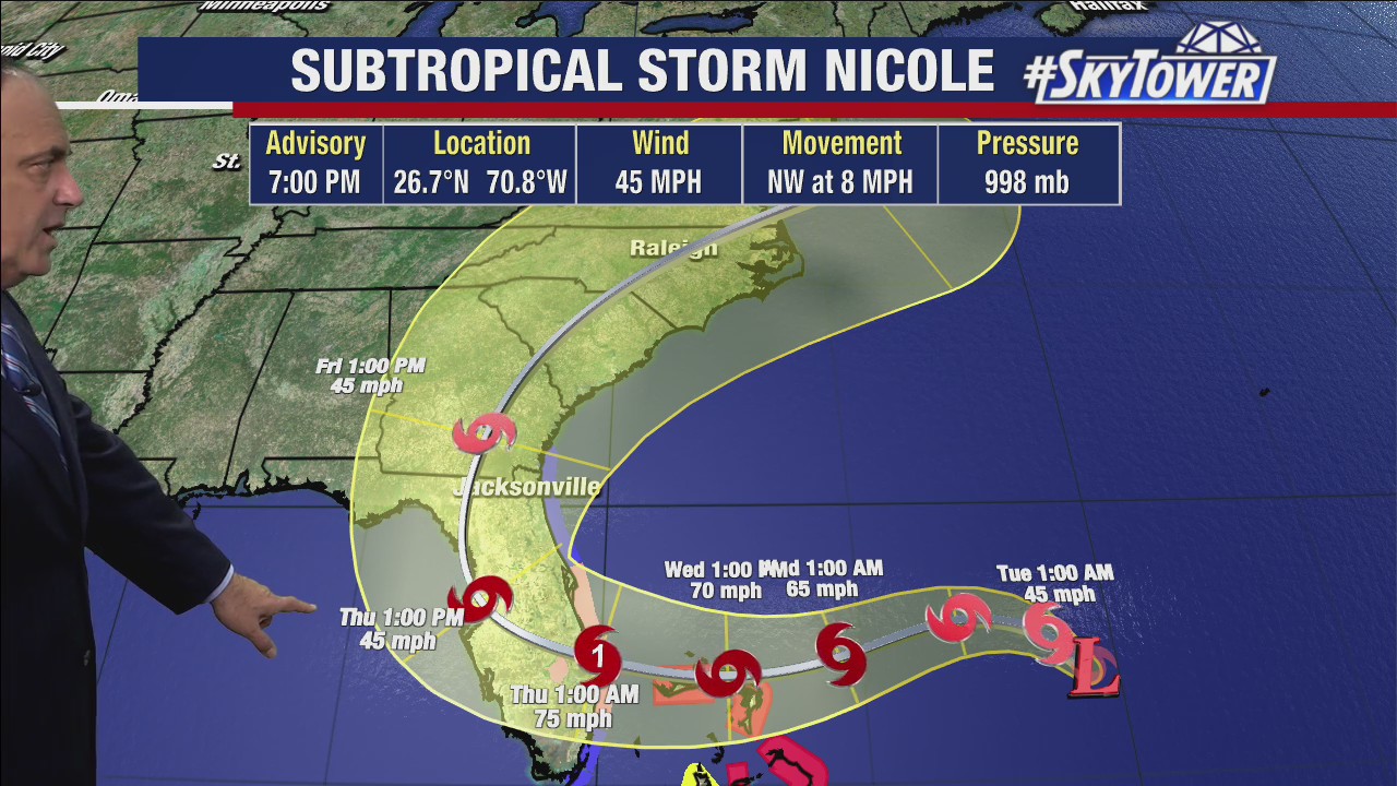 Monday evening's tropical weather forecast