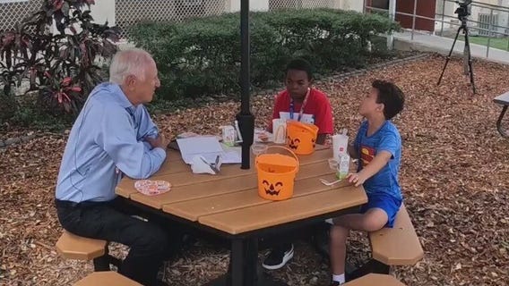 Kids and adults look forward to Lunch Pals day