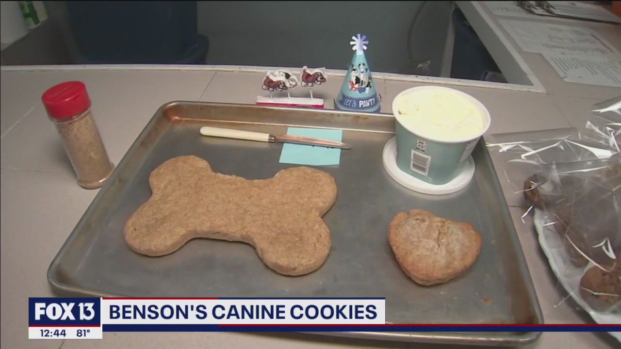 Human grade pet treats baked at Benson's Canine Cookies