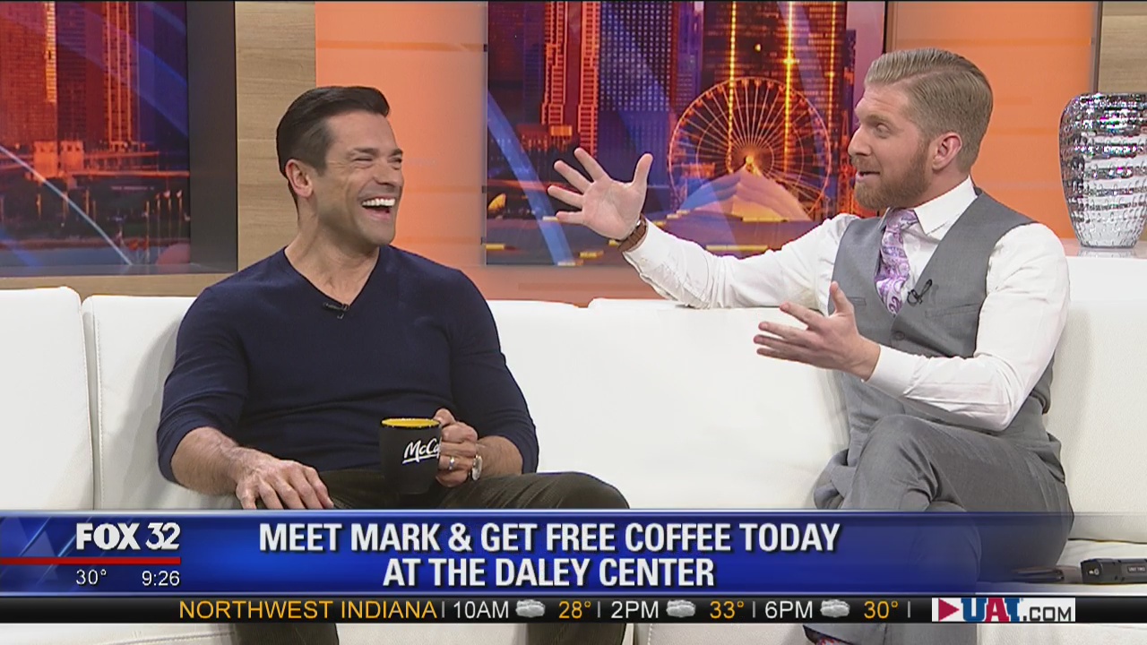 Share a cup of coffee with Mark Consuelos