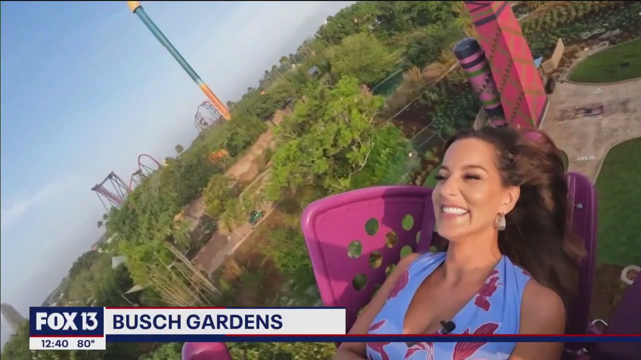 Jennifer takes flight on Busch Gardens Tampa Bay's Serengeti Flyer