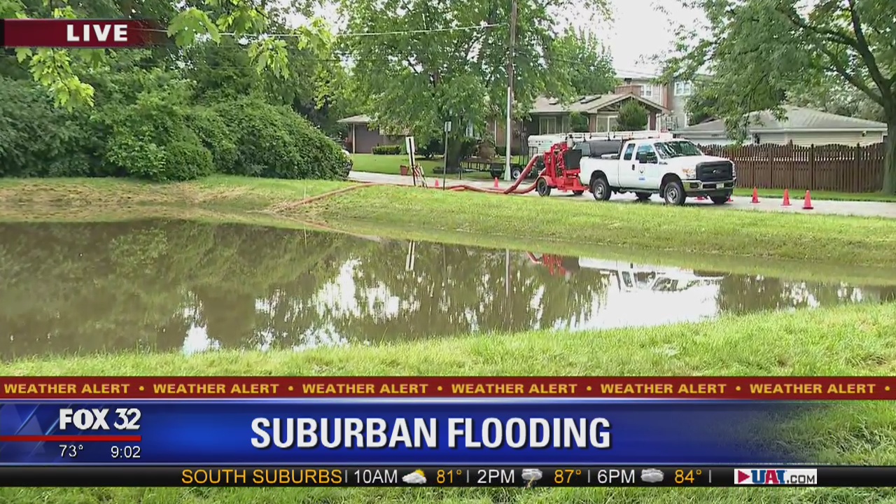 Suburban residents battle flooding damage after severe storms | FOX 32 ...