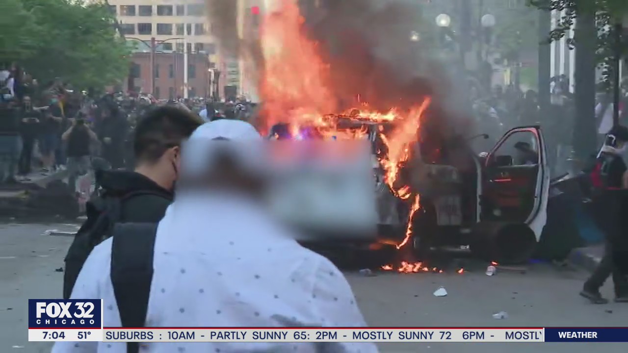 Chaos erupts overnight as protests sparked by George Floyd's death spill across downtown