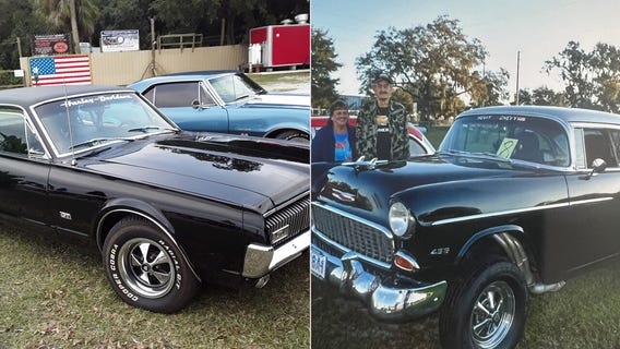 1955 Chevy Bel Air and 1967 Mustang