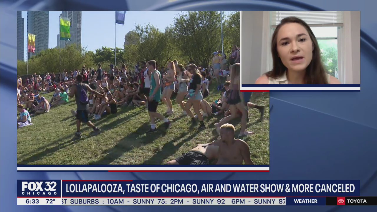 Impact of major events such as Lollapalooza, Taste of Chicago being cancelled this summer in Chicago