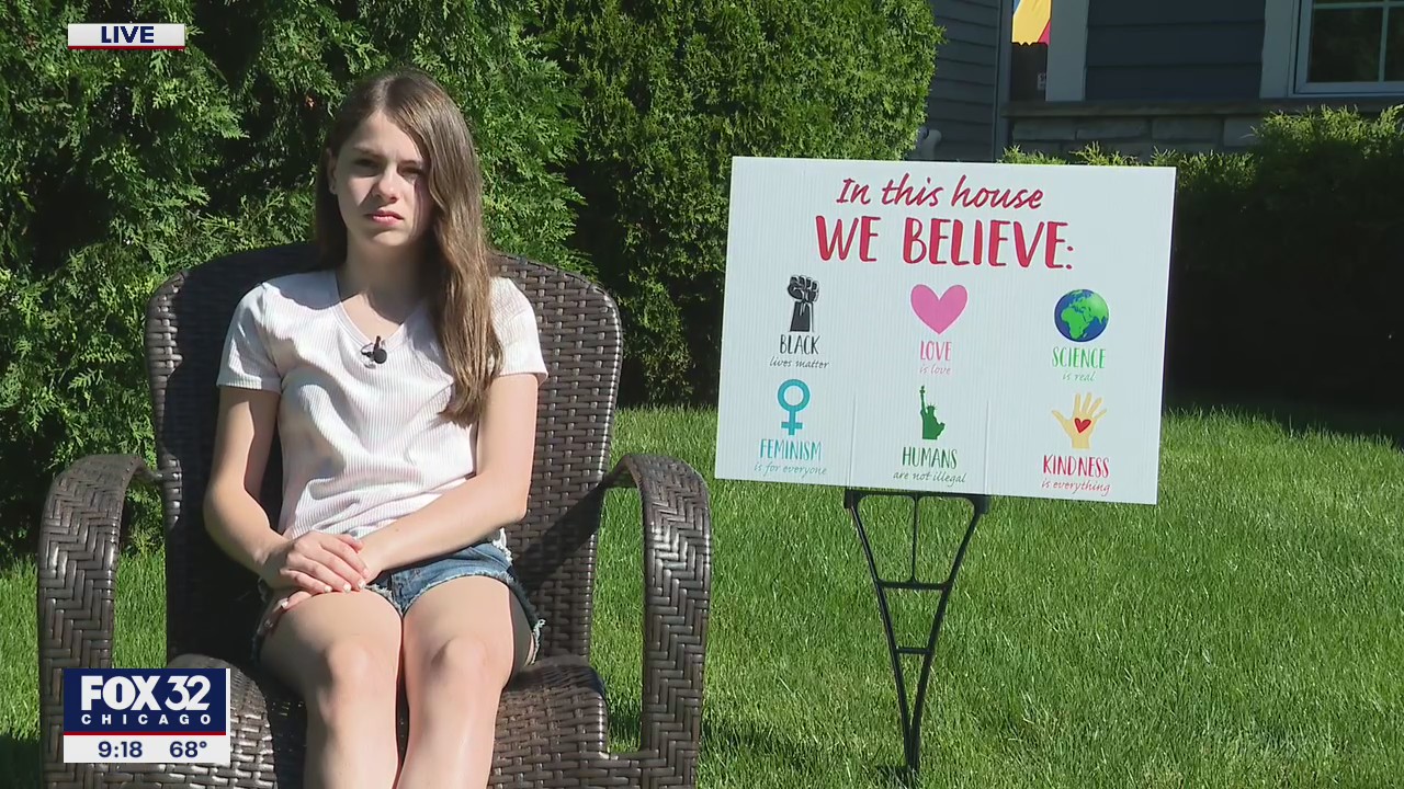 12-year-old sells lawn signs to raise money for bailout program