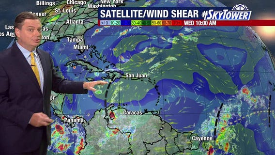 Lighter wind shear in Gulf of Mexico