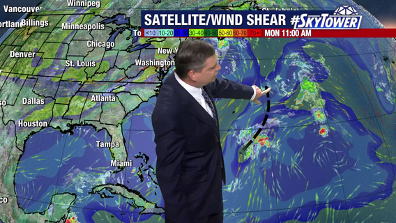 Strong wind shear helps quiet the tropics