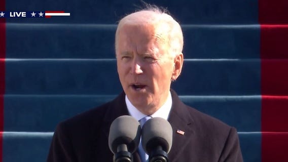 Joe Biden delivers inaugural address after taking the oath of office