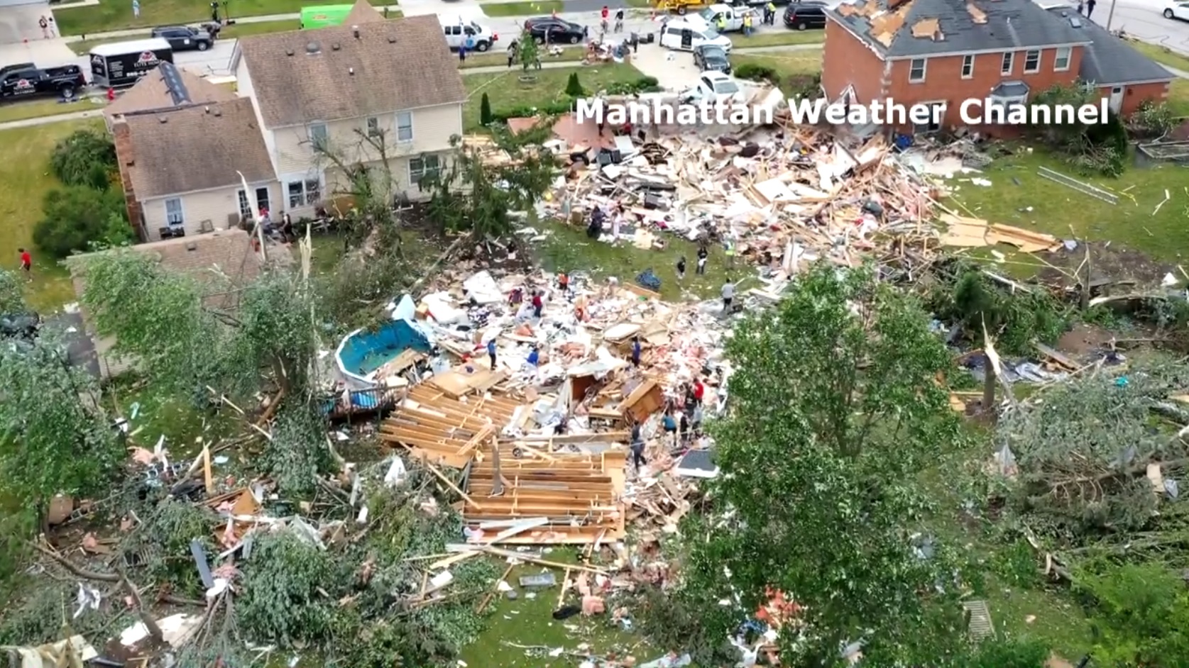 Drone video reveals tornado damage in Chicago suburbs