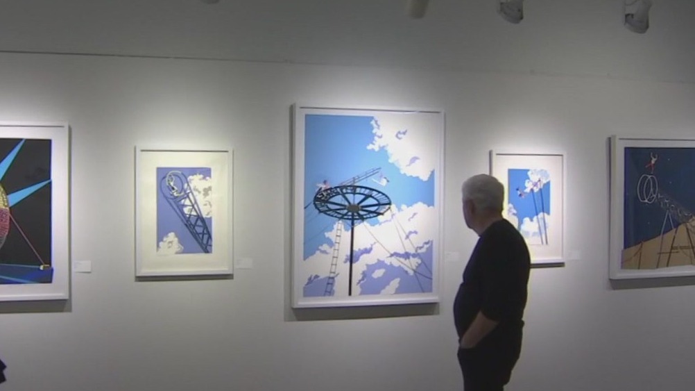 Artist spends weeks composing works of art