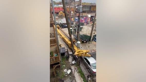 Crane collapses in Edgewater