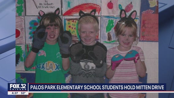 Palos Park elementary school students hold mitten drive