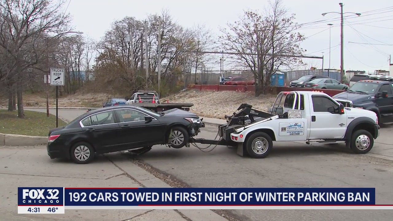 192 cars towed in first night of Chicago's Winter Parking Ban