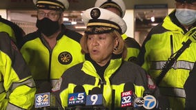 Chicago Fire Department Commissioner Annette Nance-Holt talks about fire that injured several firefighters