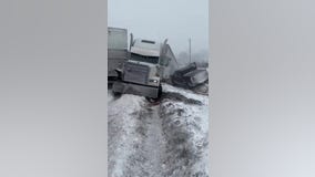 Winter Storm Warning: 100 vehicle pile-up on I-39 near El Paso, Illinois