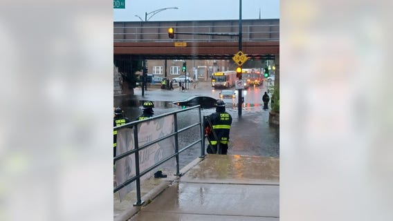 Severe flooding on Chicago's North Side: Firefighters help submerged cars