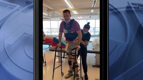 New video: Chicago cop Danny Golden learns to use walker at rehabilitation hospital