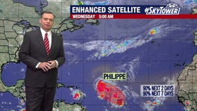 Tropical Storm Philippe strengthens