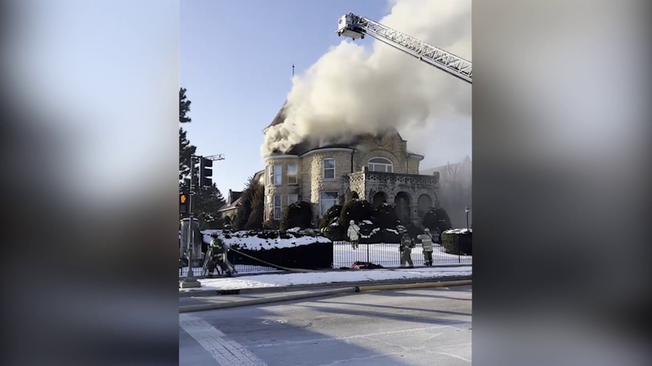 Video: Haley Mansion in Joliet on fire