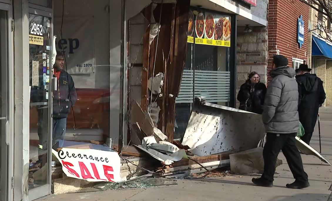 Man loses control of car, crashes into businesses