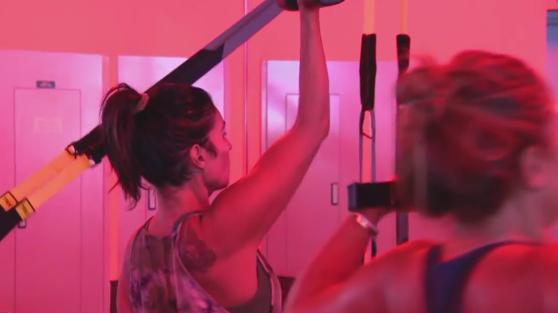 Orange Theory Fitness holding strength workout