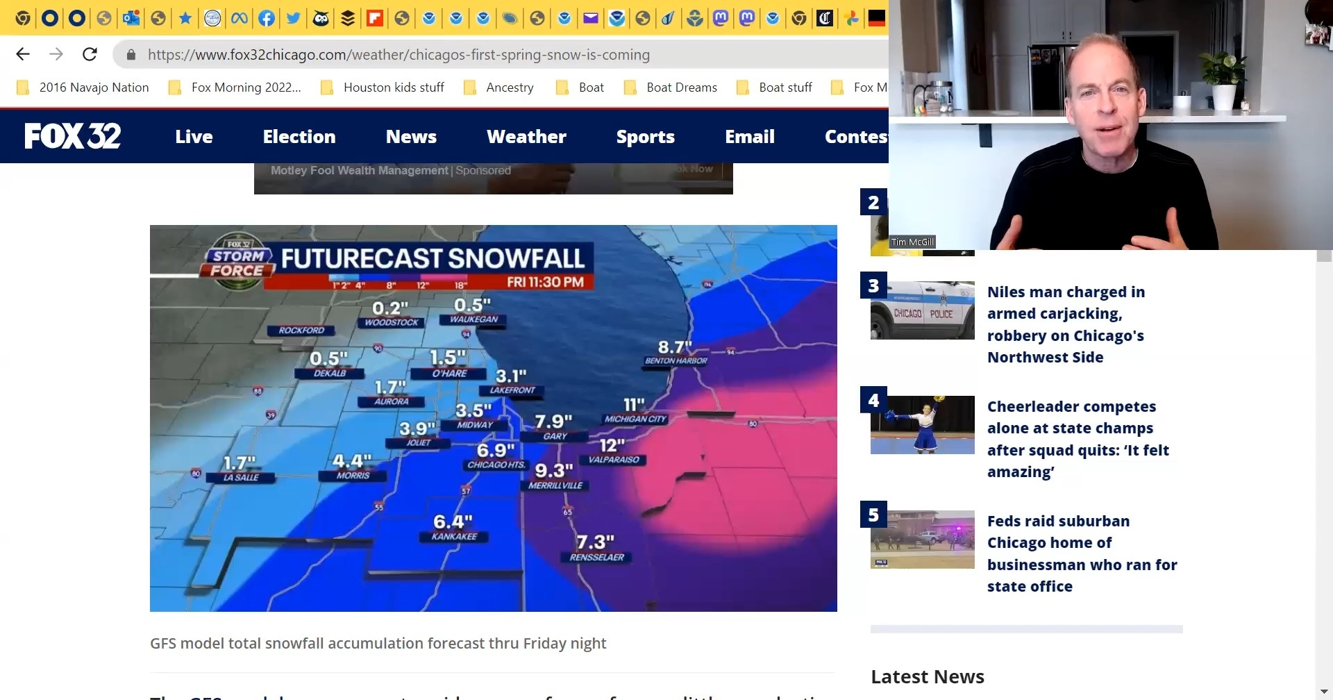 Chicago's first "spring" snow is coming, falling heavily in some places