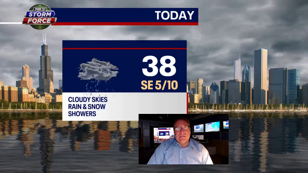 Chicago weather: Scattered rain and snow showers linger today