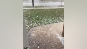 Hail crashes down in Arlington Heights