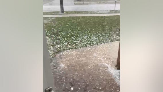 Hail crashes down in Arlington Heights