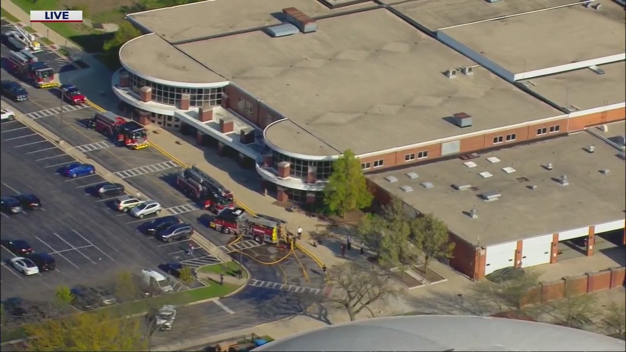 Fire erupts at suburban high school
