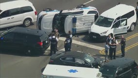 Chicago police vehicle involved in crash near city border