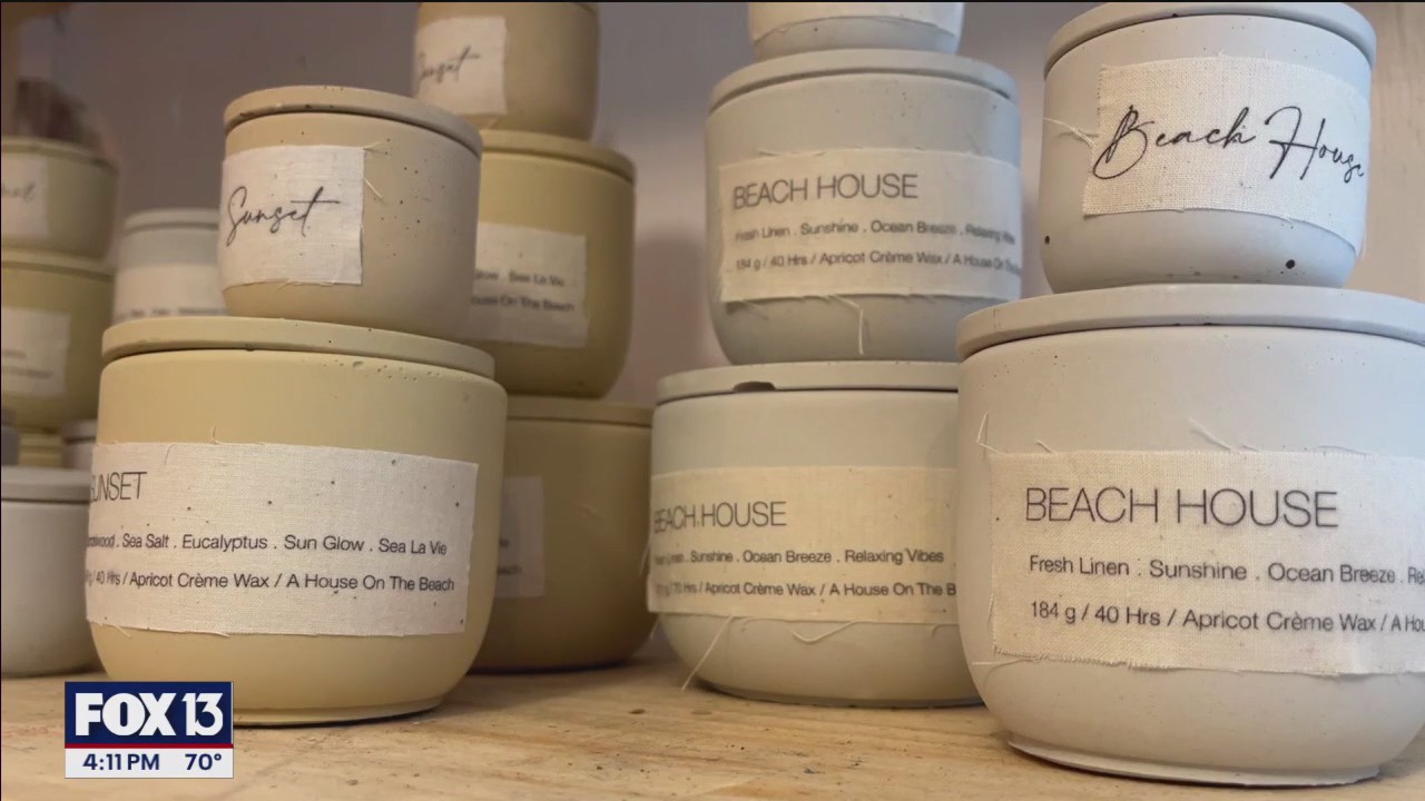 Bay Area eco-friendly candle maker creates her own concrete vessels