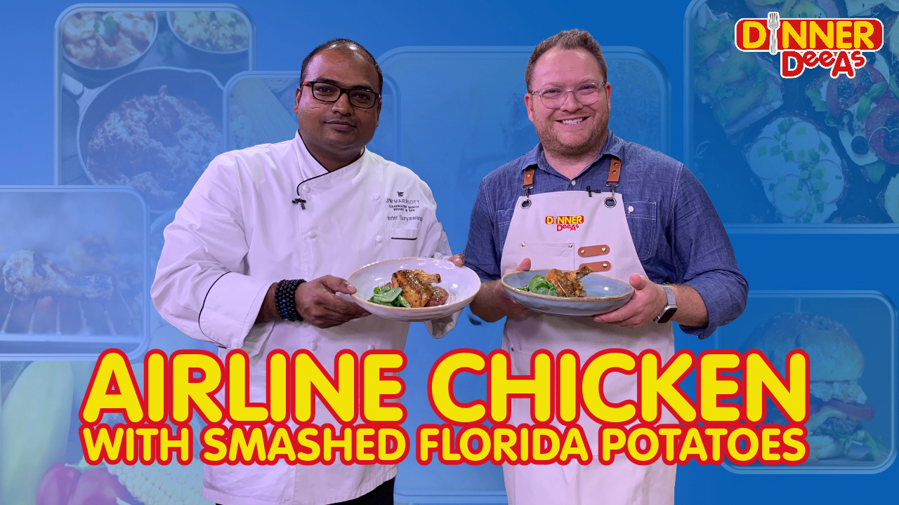 Dinner DeeAs: Airline Chicken with Smashed Florida Potatoes