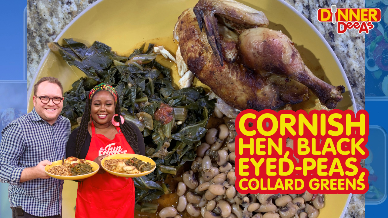 Dinner DeeAs: Cornish Hen, Black Eyed-Peas, Collard Greens