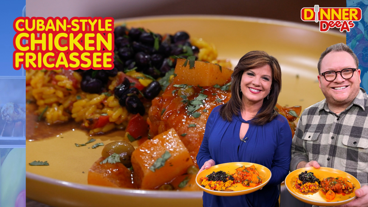 Dinner DeeAs: Cuban-Style Chicken Fricassee with Yellow Rice and Black Beans