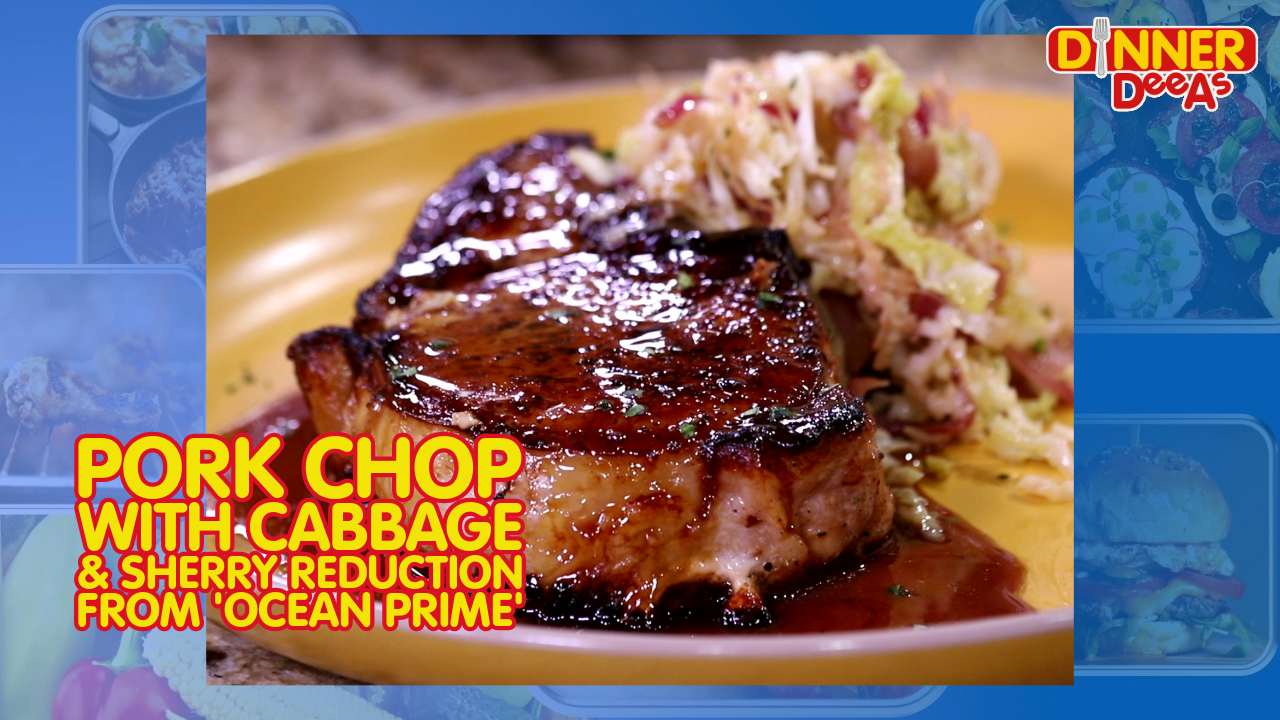 Dinner DeeAs: Pork Chop with Cabbage & Sherry Reduction