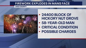 Firework explodes in man's face, critically injuring him in Lake County