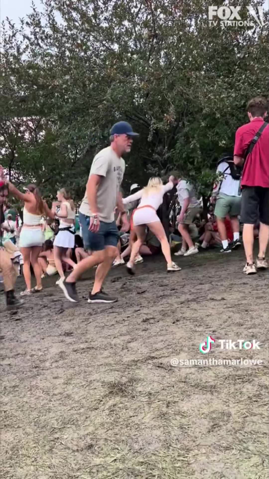 Muddy hill wipes out Lollapalooza goers