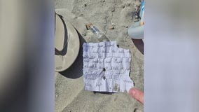 Across America: Vacationing family discovers message in a bottle