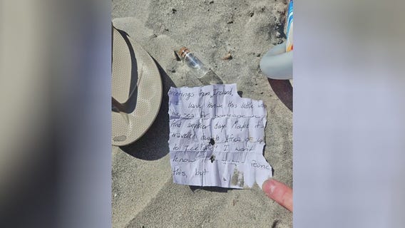Across America: Vacationing family discovers message in a bottle