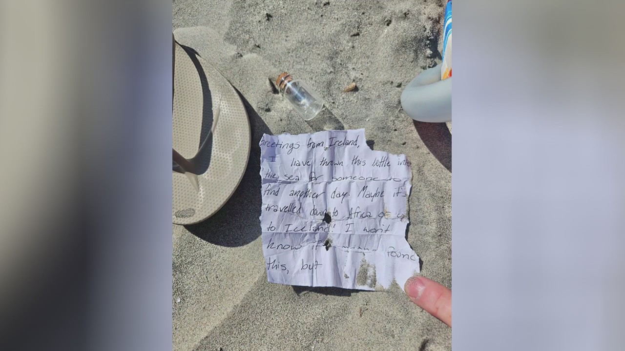 Across America: Vacationing family discovers message in a bottle