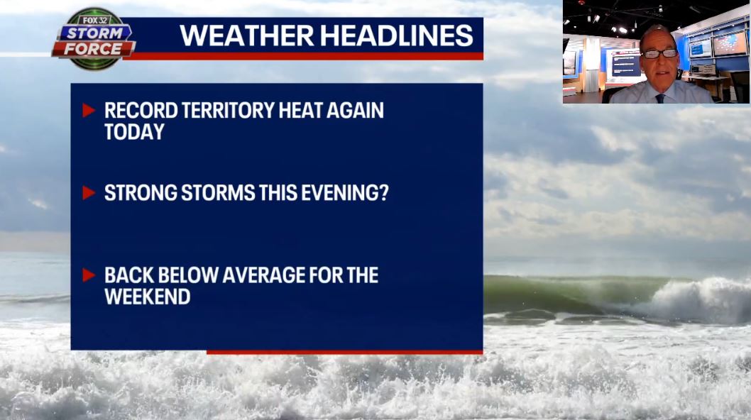 Chicago weather: Record-breaking heat could end with severe storms